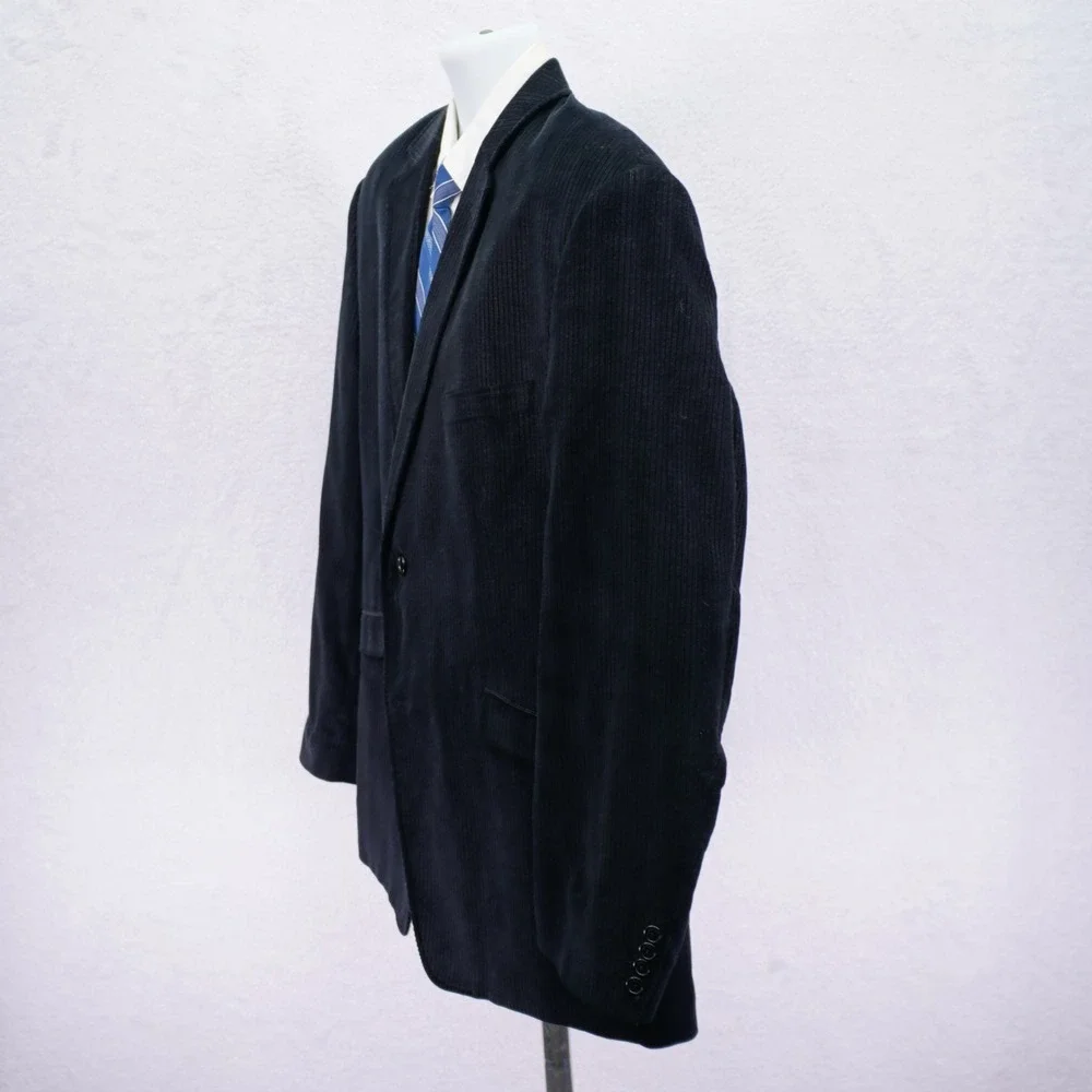 JF‎ Ferrar Corduroy Suede Black Cotton 2 Button Blazer 44L